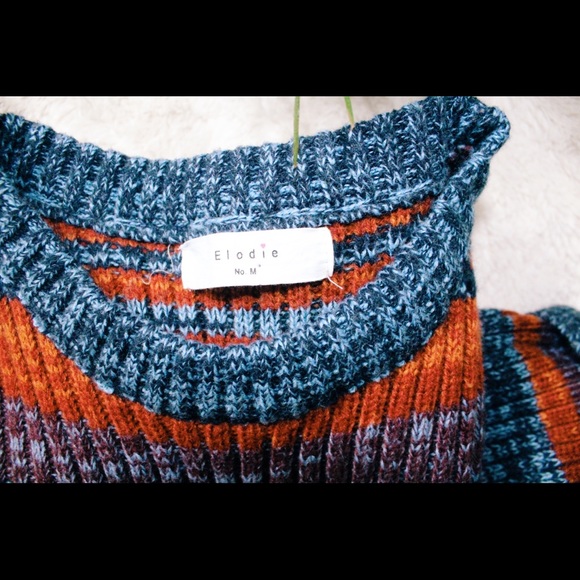 •ELODIE• Striped Rustic Sweater - Picture 2 of 4